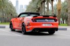 Orange Ford Mustang EcoBoost Convertible V4 2016 for rent in Dubai 7
